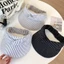 Japanese Style Cotton And Linen Striped Empty Top Hat For Women In Summer With Large Brim And Sm