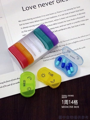 Buổi Sáng Một Tuần 14 Lưới Hàng Tuần Sản Phẩm Sức Khỏe Nhỏ 7 Ngày Di Động Mini Di Động Thuốc Viên Đóng Gói Hộp Đựng Thuốc