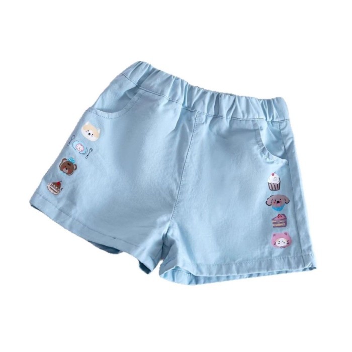 Quần Mùa Hè Cho Bé Gái Quần Short In Hình Hoạt Hình Phong Cách Hàn Quốc Ngọt Ngào Và Dễ Thương Q