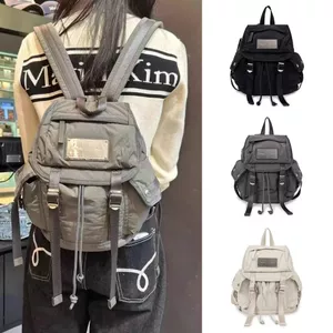 Now ~ Hàn Quốc matin k * m Ba lô đựng túi cỡ nhỏ Túi đi học Nhãn thông thường Ba lô kim loại Nylon