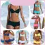 Bộ đồ bơi hở lưng gợi cảm Bikini màu trơn cao cấp dành cho nữ có đệm