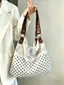 Black And White Polka Dot Canvas Tote Bag For Women, Large-capacity Student Class Bag, Commuter
