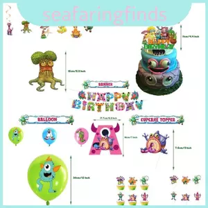 Nhiều màu sắc My Singing Monster Trang trí tiệc sinh nhật Bóng bay Cờ Bánh Toppers Và hơn thế nữa