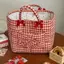 Thùng lưu trữ Cotton chéo viền phong cách có họa tiết lưới cho tủ quần áo và sử dụng phòng ngủ