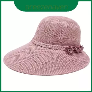 Mũ chống nắng nữ mùa hè có vành rộng họa tiết hoa có thể gập lại Mũ rơm cho bãi biển
