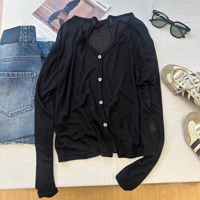 niche lười dài tay chống nắng cardigan áo khoác nữ mùa hè khăn choàng mới thoáng khí hàng đầu áo