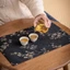Phong Cách Thiền Thổ Cẩm Cotton Và Vải Lanh Thảm Trà Chống bỏng thấm nước Bàn Trà Thảm Vải Cách Nhiệt Thảm Trà Thêu Nhẹ Sang Trọng