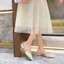 Summer New Style French Elegant Pointed Toe Sandals With Rhinestone Straps, Thick Heel, Toe And