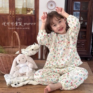 Bộ Đồ Ngủ Cho Bé Gái Mới Mùa Hè Bé Gái Hoạt Hình Dáng Rộng Thường Ngày Xuân Thu Bé Mặc Ở Nhà Bộ