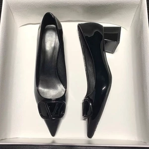 Professional Soft Leather Nude Pink Pointed Toe High Heels Single Shoes Shallow Mouth Commuti