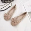 Small Fragrant Style Single Shoes For Women With Bows, Shallow Mouth Flat Shoes, Square Toe S