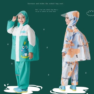 Áo mưa và bộ quần áo chống thấm nước dành cho học sinh tiểu học và mẫu giáo, phù hợp cả bé trai lẫn bé gái