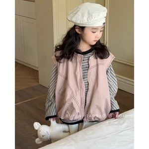 Cô Gái Hàn Quốc In Chữ Áo Vest Công Sở Xuân Thu Mới Cho Bé Phong Cách Phương Tây Áo Vest Nụ Hoa