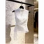 Fashion Niche Temperament White Polka Dot Print Slim Fit Stand Collar Sleeveless Top Versatil