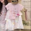 Bộ đồ hai mảnh mùa hè bé gái mới của trẻ em Hàn Quốc ngắn tay phong cách phương Tây