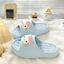 New Cute Cartoon Candy Color Cute Cat Little Fish Home Slippers Dark Plaid Slippers