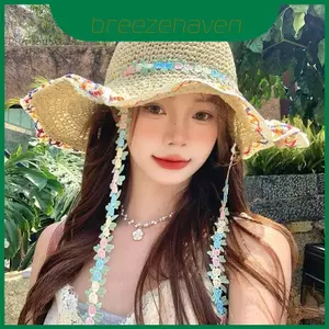 Mũ chống nắng nữ sành điệu có vành lớn và cạnh đầy màu sắc cho du lịch ngoài trời và làm vườn