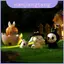 Bức tượng thỏ nhựa hoạt hình Halloween thú vị cho người trồng cây mọng nước và khu vườn Mini