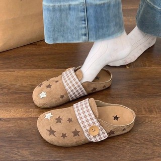 Mùa Hè Sao Biển Muối Xanh Nhẹ Nhàng Thoải Mái Birkenstock Giày 2025 Phong Cách Mới Đáy Phẳng Người Lười Dép Ngoài Mặc Nữ