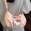 Japanese Cartoon Plaid Canvas Bag For Women Summer Large-capacity Dumpling Bag Versatile Student