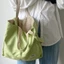 New French Style Summer Plaid Double-sided Canvas Bag Splicing Fresh Commuting Large Capacity Po