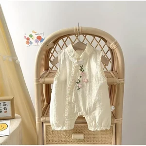 Jumpsuit Cho Bé Mùa Hè Mới Phong Cách Trung Hoa Mỏng Áo Rompers Cho Bé Gái Quần Áo Sơ Sinh Mù