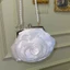 New Chinese Style Small Fragrance Rose Flower Silk Satin Clip Dumpling Bag Banquet Socialite Clo