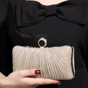 Dinner Clutch Bag New Banquet Evening Dress Clutch Cheongsam Pleated Evening Party Evening Dress