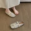 French Niche Baotou Half Slippers For Women Summer Outer Wear New Style Flat Bottom Mesh Breatha