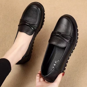 Soft Sole Comfortable Women's Mother's Shoes Flat Non-slip Leather Shoes Women's Shoes Work C