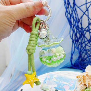 Móc khóa bể cá biển gia đình đại dương có con dấu Rùa Cá ngựa Người đam mê thiết kế
