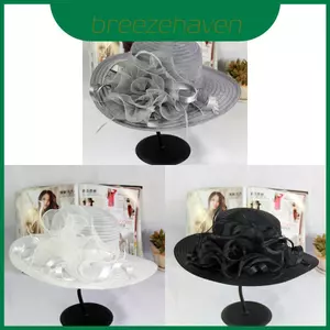 Mũ che nắng nữ thanh lịch có hoa trang trí cho các sự kiện mùa hè ngoài trời