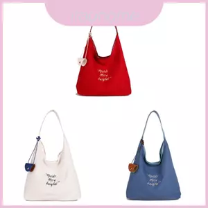 Túi Tote vải cỡ lớn dành cho nữ có túi bên trong và chi tiết in hình để mặc thường ngày và thời trang đường phố