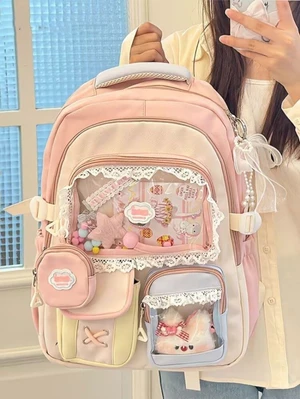 Good-looking Girl's Schoolbag, High School Student's Schoolbag, Large Capacity, Cute And Versati