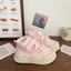 Velvet Thick-soled Breaded Cotton Shoes For Women, High-top White Shoes, Large-toe Sneakers,