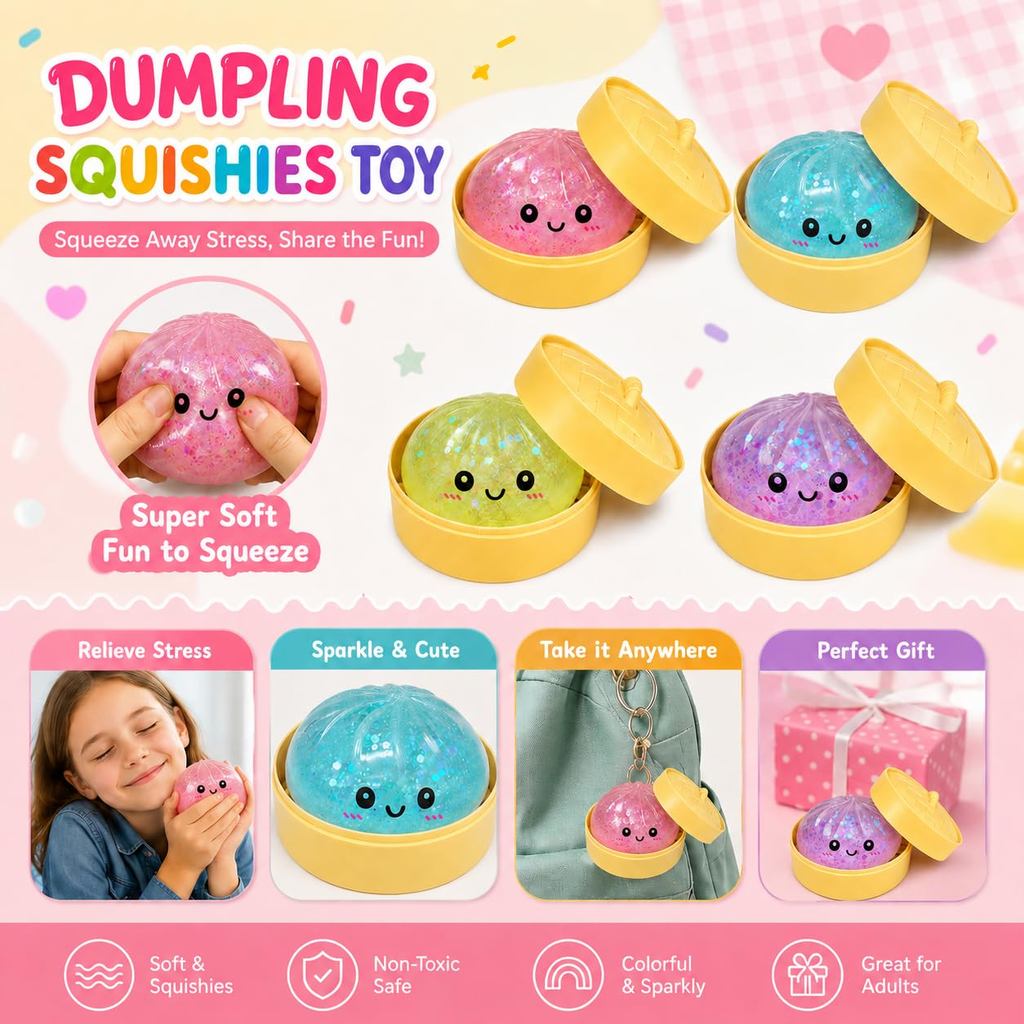 [Sẵn sàng] Baozi Squishies Đồ chơi Squishies Mới Bánh bao Đồ chơi nảy mãn tính Bóng giảm căng thẳng Đồ chơi giác quan Bàn bóp Đồ chơi Quà tặng