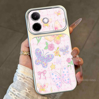 Ốp Lưng Cho OPPO A6C 4G Cửa Sổ Lớn Mờ Cao Cấp Vỏ Điện Thoại Thẩm Mỹ Nhiều Màu Sắc Bướm Và Mèo Dễ Thương Họa Tiết Thiết Kế Mới
‌