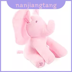 Đáng Yêu Màu Xám Peek-a-boo Hoạt Hình Sang Trọng Voi Chơi Trốn Tìm Với Bé Của Bạn