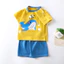 Bộ quần áo Cotton mùa hè cho bé trai tập đi có họa tiết hoạt hình và mềm mại cho thời gian chơi bằng vải