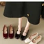 Genuine Soft Leather Shoes For Women Spring New Style Red Retro Hepburn Style Small Leather Shoe