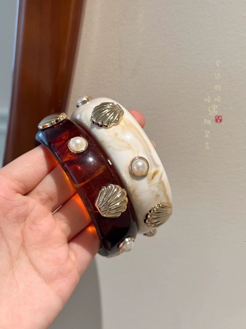 Vòng tay boho vỏ rộng phong cách kỳ nghỉ, retro cao cấp