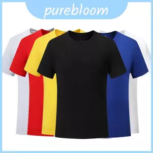 Áo thun nam nữ trơn thông thường với thiết kế Cotton bền và tay ngắn