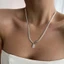 Vòng cổ thả Cz Water Chic với dây chuyền thép không gỉ để mặc thường ngày và trang trọng