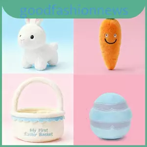 Bức tượng thỏ ngắn sang trọng có giỏ đựng cà rốt để kỷ niệm Ngày lễ gia đình