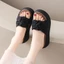 Dép đế dày mặc ngoài mùa hè cho nữ, đế bệt xếp ly thời trang với váy, sandal mùa hè