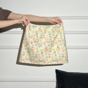 Váy hoa lưng cao màu vàng dành cho nữ Xuân hè lót phong cách mục vụ Slim Fit và che kín hông Váy