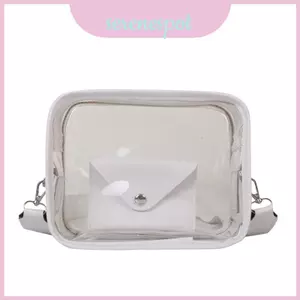 Ví thạch nhỏ gọn bằng nhựa Pvc có túi bên và dây đeo vai đơn mặc hàng ngày cho