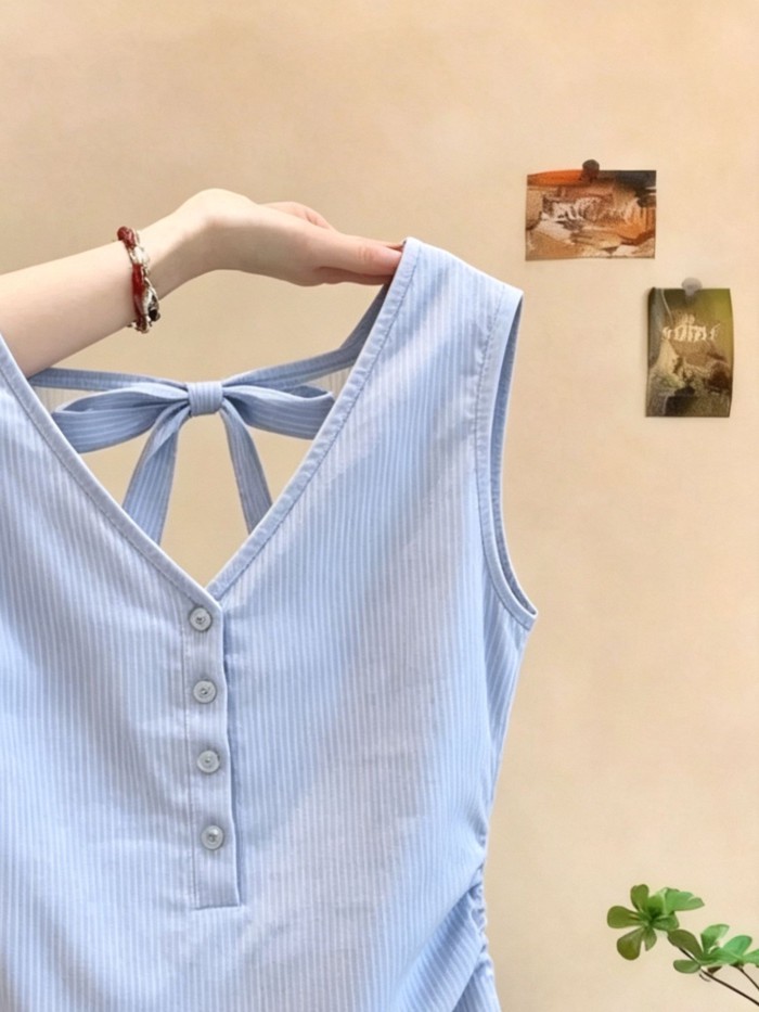 áo vest không tay cổ chữ V phong cách ngọt ngào dành cho nữ mùa hè mới niche top slim