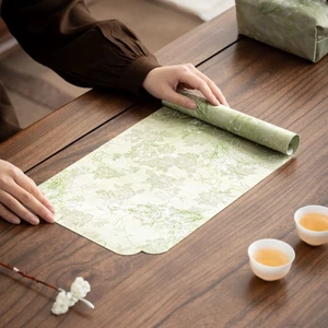 Tĩnh Nước Phong Lan Trà Thảm Phong Cách Mới Phong Cách Cổ Đại Trà Lan Bàn Thảm Chống Thấm Nước Khô Bong Bóng Thảm Trà Bàn Vải Bài Hát Rhyme Thổ Cẩm Trà Vải