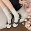 Giày da nhỏ gót dày kiểu Pháp Mary Jane dành cho nữ màu sắc mùa xuân phù hợp với váy kiểu Pháp Giày